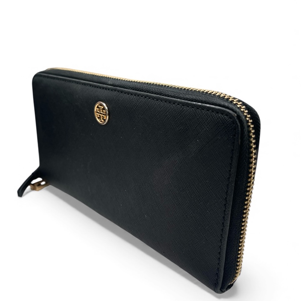 ❤️ Tory Burch Robinson Black Saffiano Leather Continental Wallet